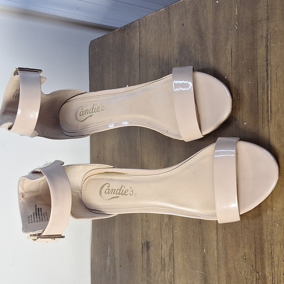 Candie's Nude Heeled Sandals Size 6.5 - Picture 7 of 7